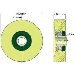 Rullo n. 211 – rullo di supporto Ø100 mm per macchine Grimme | OEM Grimme 623.00011 | produttore KiJ