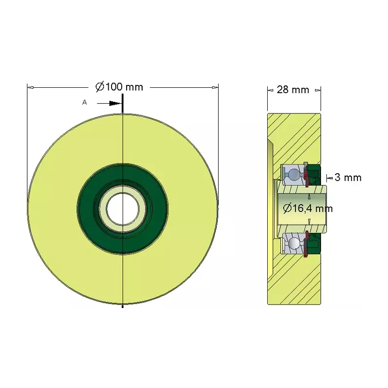 Rullo n. 211 – rullo di supporto Ø100 mm per macchine Grimme | OEM Grimme 623.00011 | produttore KiJ