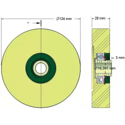 Rullo n. 212 – rullo di supporto in plastica Ø124 mm per macchine Grimme | OEM Grimme 623.00012 | produttore KiJ