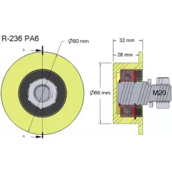 Rullo n. 236 – rullo in plastica Ø66 mm per macchine Wuhlmaus | produttore KiJ