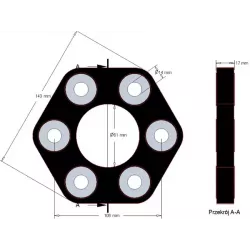 Disco elastico Claas 143 – giunto elastico per macchine Claas | OEM Claas 0623.4106, 06234106, 11106031112 | produttore KiJ