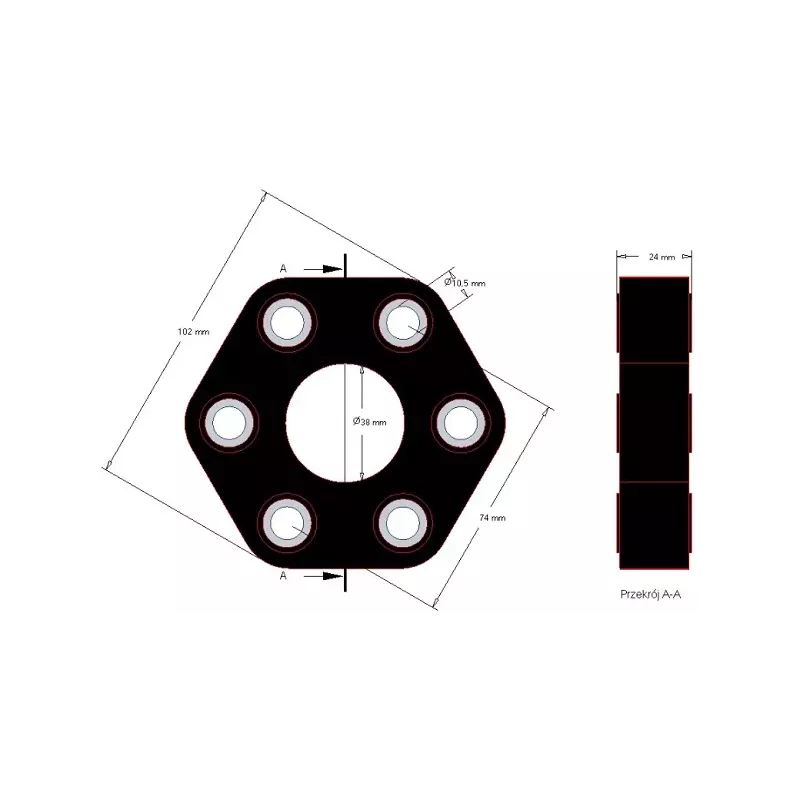 Disco elastico Claas 102 – disco del giunto elastico per macchine Claas | OEM Claas 062441100 | produttore KiJ