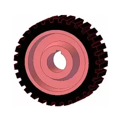 Rullo n. 1 – rullo motore in ghisa e gomma Ø198 mm per macchine Grimme | OEM Grimme 076.00673 | produttore KiJ