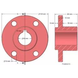 Rullo n. 196a – mozzo del rullo in ghisa Ø70 mm per macchine Wuhlmaus | produttore KiJ