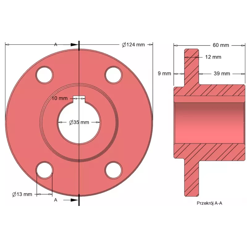 Rullo n. 196a – mozzo del rullo in ghisa Ø70 mm per macchine Wuhlmaus | produttore KiJ
