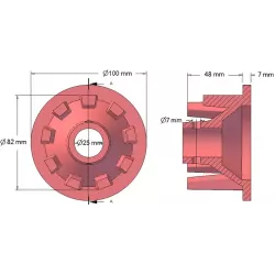 Rullo n. 42 – rullo motore in ghisa Ø82 mm per macchine Grimme | OEM Grimme 006.00065 | produttore KiJ