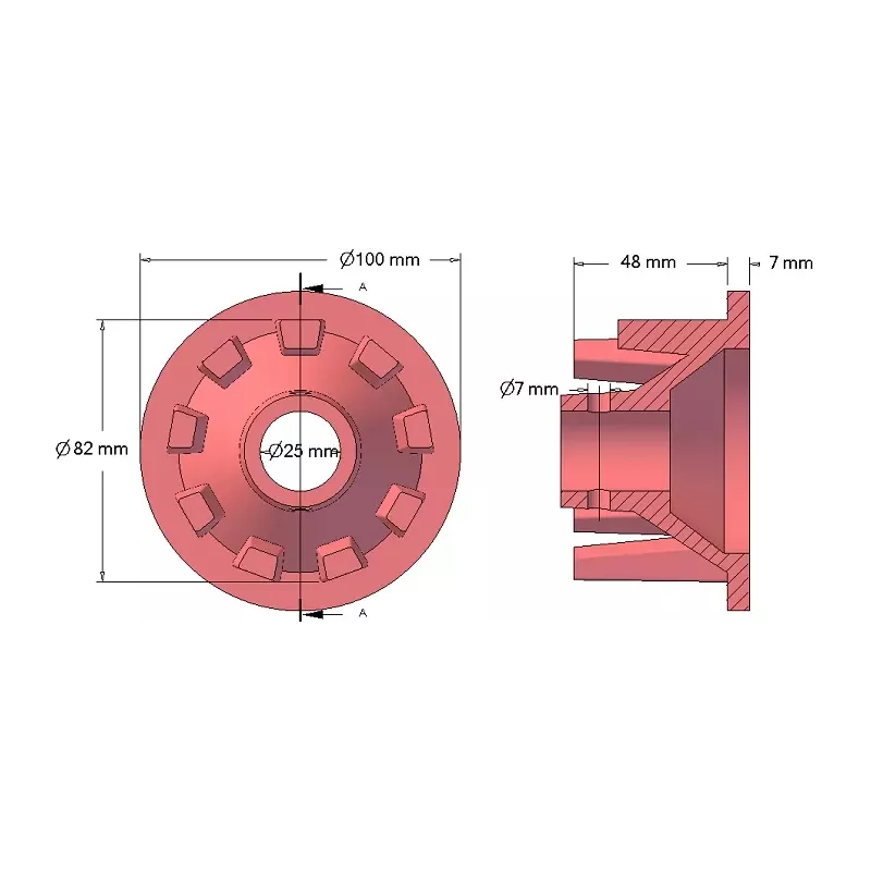 Rullo n. 42 – rullo motore in ghisa Ø82 mm per macchine Grimme | OEM Grimme 006.00065 | produttore KiJ