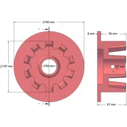 Rullo n. 64 – rullo motore in ghisa Ø101 mm per macchine Grimme | OEM Grimme 006.00068, 006.00069, 006.00550 | produttore KiJ