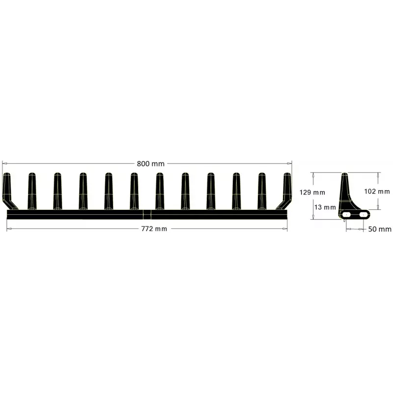 Paletta in gomma 12 denti per nastro con passo 50 mm (TL50) | OEM 206075 | produttore KiJ