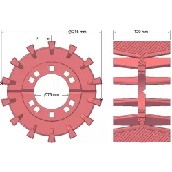 Rullo n. 198 – rullo motore in ghisa Ø215 mm, passo 50 mm, per macchine Grimme Maxtron | OEM Grimme 003.00135 | produttore KiJ