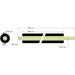 Rullo n. 255 – rullo raschiatore in acciaio e gomma Ø64 mm per macchine Grimme | OEM Grimme 076.01516 | produttore KiJ