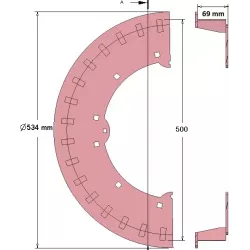 Rullo n. 221 – rullo motore in acciaio Ø500 mm per macchine ROPA | OEM ROPA 121538, 1197019299 | produttore KiJ