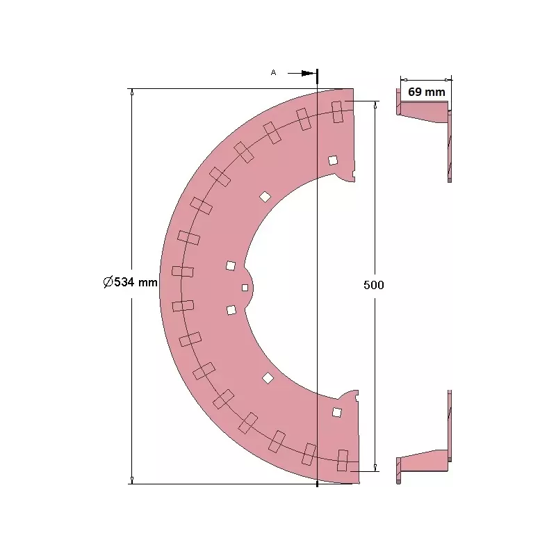 Rullo n. 221 – rullo motore in acciaio Ø500 mm per macchine ROPA | OEM ROPA 121538, 1197019299 | produttore KiJ