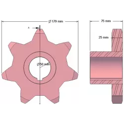 Rullo n. 222 – rullo motore in acciaio Ø179 mm | OEM 1079022238 | produttore KiJ