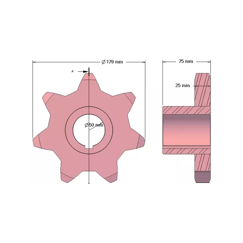 Rullo n. 222 – rullo motore in acciaio Ø179 mm | OEM 1079022238 | produttore KiJ