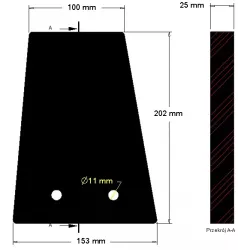 Gomma per estrazione forzata – elemento in gomma per macchine Holmer | OEM Holmer 1054023786, 1054019884, 1054011451 | produttore KiJ