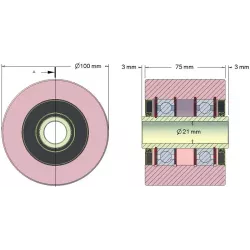 Rullo n. 187 – rullo di supporto in acciaio Ø100 mm per macchine ROPA | OEM ROPA 252062 | produttore KiJ