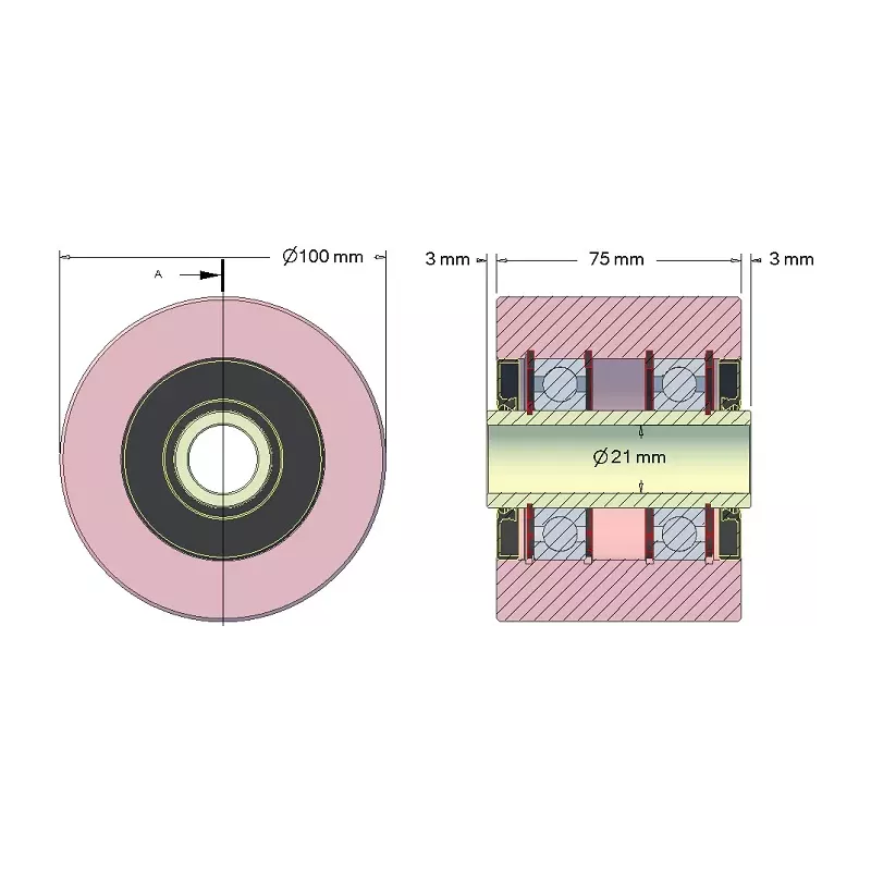 Rullo n. 187 – rullo di supporto in acciaio Ø100 mm per macchine ROPA | OEM ROPA 252062 | produttore KiJ