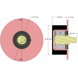 Rullo n. 10 – rullo di supporto in acciaio e gomma Ø100 mm per macchine Wuhlmaus | OEM Wuhlmaus 000.03.004.00 | produttore KiJ