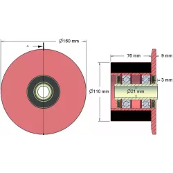 Rullo n. 23 – rullo di supporto in acciaio e gomma Ø110 mm per macchine ROPA | OEM ROPA 252066 | produttore KiJ