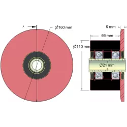 Rullo n. 24 – rullo di supporto in acciaio e gomma Ø110 mm per macchine ROPA | OEM ROPA 252061, 252006100 | produttore KiJ