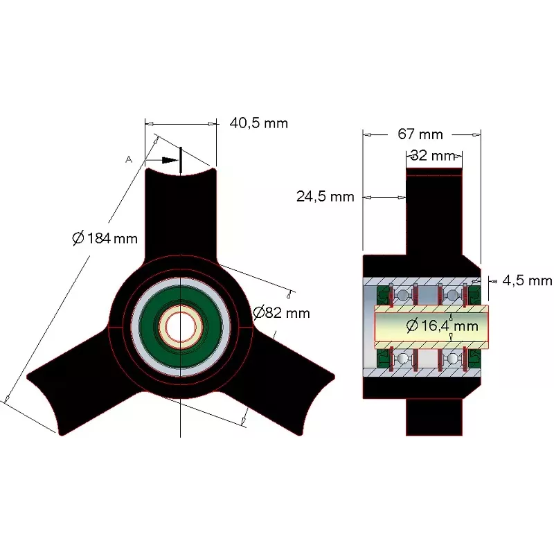 Rullo n. 54a – rullo in gomma per macchine Wuhlmaus | produttore KiJ