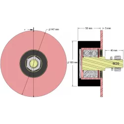 Rullo n. 80 – rullo portante in acciaio e gomma Ø100 mm per raccoglipatate Anna Z644 | OEM Anna 564421017 | produttore KiJ