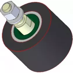 Rullo n. 189 – rullo di supporto in acciaio e gomma Ø90 mm per macchine Holmer | OEM Holmer 1131002796 | produttore KiJ