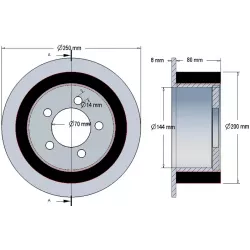 Rullo n. 219 – rullo motore in acciaio e gomma Ø200 mm per macchine ROPA | OEM ROPA 121368 | produttore KiJ