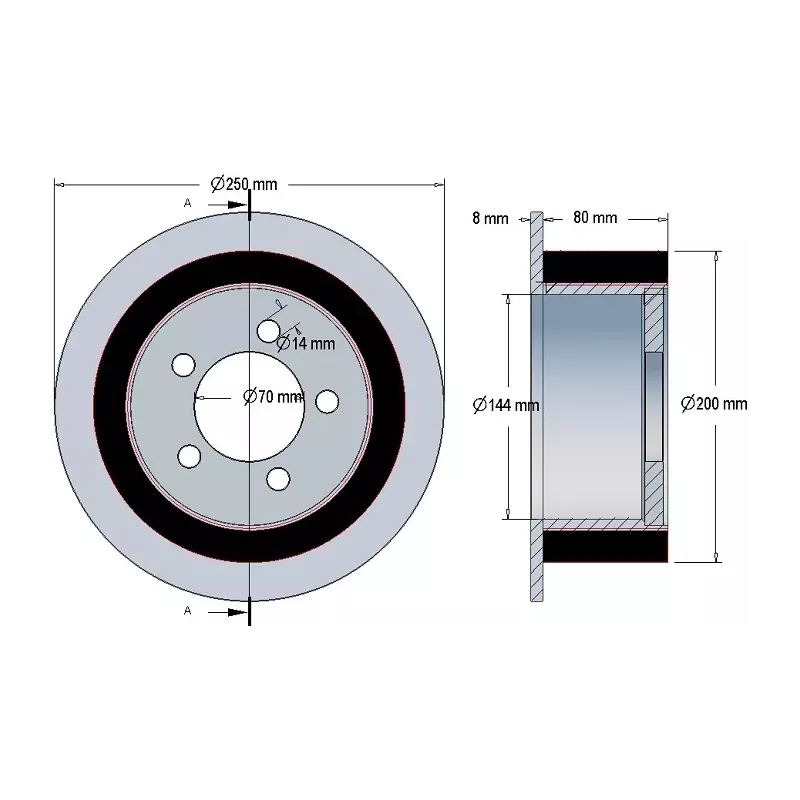 Rullo n. 219 – rullo motore in acciaio e gomma Ø200 mm per macchine ROPA | OEM ROPA 121368 | produttore KiJ