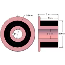 Rullo n. 264 – rullo motore in acciaio e gomma Ø94 mm per macchine AVR | OEM AVR 202.16.40 | produttore KiJ