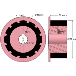 Rullo n. 267 – rullo motore in acciaio e gomma Ø170 mm per macchine AVR | OEM AVR 742.20.70 | produttore KiJ