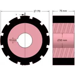 Rullo n. 271 – rullo motore in acciaio e gomma Ø170 mm per macchine AVR | OEM AVR 742.20.85 | produttore KiJ