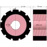 Rullo n. 271 – rullo motore in acciaio e gomma Ø170 mm per macchine AVR | OEM AVR 742.20.85 | produttore KiJ