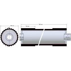 Rullo n. 273 – albero di supporto in acciaio e gomma Ø192 mm per macchine Grimme | OEM Grimme 076.00859 | produttore KiJ