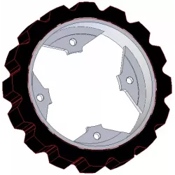 Rullo n. 274 – rullo motore in acciaio e gomma Ø250 mm per macchine Dewulf | OEM Dewulf 0000005328 | produttore KiJ