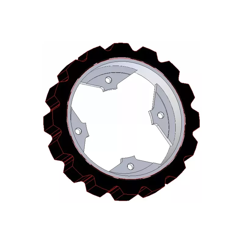 Rullo n. 274 – rullo motore in acciaio e gomma Ø250 mm per macchine Dewulf | OEM Dewulf 0000005328 | produttore KiJ