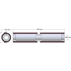Rullo n. 277 – rullo in acciaio e gomma Ø122 mm per macchine Ploeger | OEM Ploeger 184.221.00 | produttore KiJ