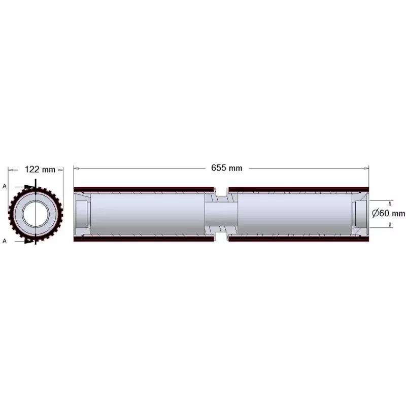 Rullo n. 277 – rullo in acciaio e gomma Ø122 mm per macchine Ploeger | OEM Ploeger 184.221.00 | produttore KiJ
