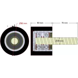 Rullo n. 284 – rullo di supporto in acciaio e gomma Ø80 mm per macchine Dewulf | OEM Dewulf 2660005C | produttore KiJ