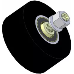 Rullo n. 312 – rullo di supporto in acciaio e gomma Ø110 mm per macchine Guaresi | OEM Guaresi P7300572000 | produttore KiJ