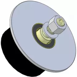 Rullo n. 314 – rullo di supporto in acciaio e gomma Ø90 mm per macchine Guaresi | OEM Guaresi P7708050000 | produttore KiJ