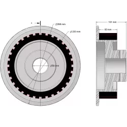 Rullo n. 334 – rullo Ø220 mm per macchine Wuhlmaus | produttore KiJ