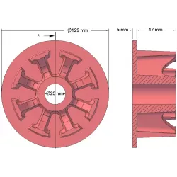 Rullo n. 27 – rullo guida in ghisa Ø103 mm per raccoglipatate Anna Z644 | OEM Anna 5644-60-005, 090.60.013.02 | produttore KiJ