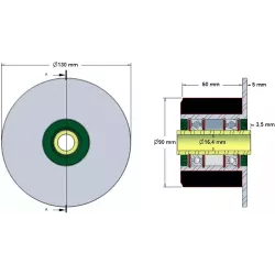 Rullo n. 25 – rullo in acciaio e gomma Ø90 mm per macchine ROPA | OEM ROPA 252019, 1130004669, 252105 | produttore KiJ