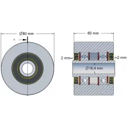 Rullo n. 58 – rullo in acciaio Ø80 mm per macchine Reekie | OEM Reekie RSS1139 | produttore KiJ