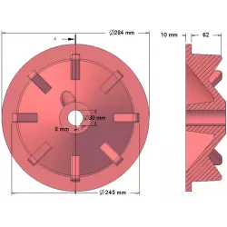 Rullo n. 74 – rullo motore in ghisa Ø248 mm, passo 50 mm, per raccoglipatate Anna | OEM Anna 564551003 | produttore KiJ