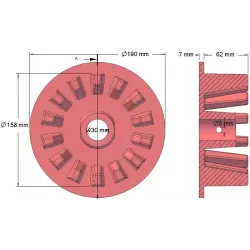 Rullo n. 76 – rullo motore in ghisa Ø158 mm | produttore KiJ