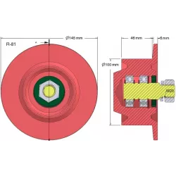 Rullo n. 81 – rullo di rinvio in acciaio Ø100 mm per raccoglipatate Anna Z644 | OEM Anna 564421016 | produttore KiJ