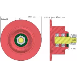 Rullo n. 82 – rullo di rinvio Ø100 mm per raccoglipatate Anna Z644 | OEM Anna 5644-21-025, 5644-60-022 | produttore KiJ